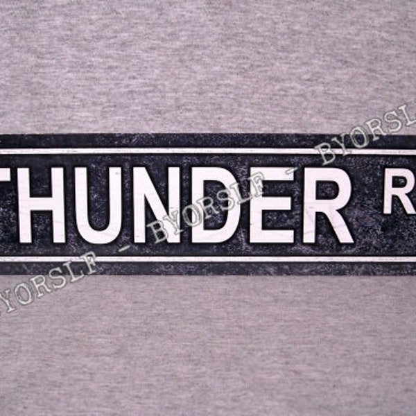 メタルサイン THUNDER ROAD ストリート ロード ソング フィルム ウォールデコレーション バー 3インチ x 12インチ カー レース メカニック マンケーブ ガレージ ウォール