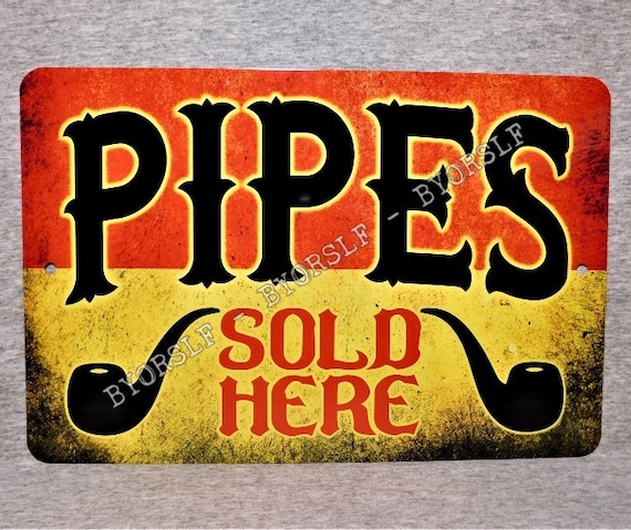 Metal Sign PIPES smoking pipe smoke shop tobacco collector culture smoker 3"x12"