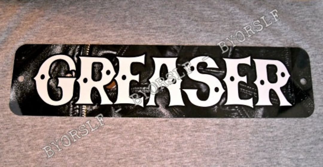 Metal Sign GREASER Rockabilly Outsider Subculture Pompadour Rock and Roll Music Doowop Youth