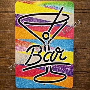 Metal Sign BAR pub saloon brewery brew tavern watering hole colorful fun club martini decor man cave taproom nightclub dive cocktail