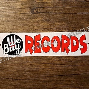 Metal Sign WE BUY RECORDS vinyl albums record store day shop music phonograph analog sound retail audiophile wax sell trade