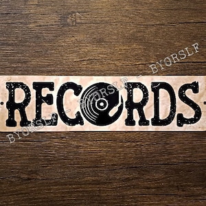 Metal Sign RECORDS vinyl albums record store day shop music cds phonograph gramophone analog sound retail collector wax - 2024