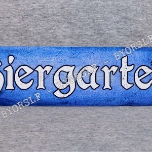 Metal Sign BIERGARTEN beer garden German bar brewery pub hall drinking culture restaurant drinker man cave wall plaque blue #2