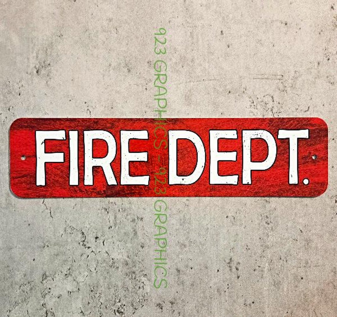 Metal Sign FIRE DEPARTMENT Station Rescue Service Fireman Firefighter ...