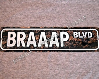 Metal Sign BRAAAP BLVD street motocross motorcycle racing racer rider trials off road dirt bike enduro rally mechanic dirtbike decor