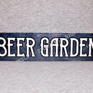 Metal Sign BEER GARDEN bar decor biergarten brewery pub tavern saloon hall drinking culture restaurant drinker man cave wall signage