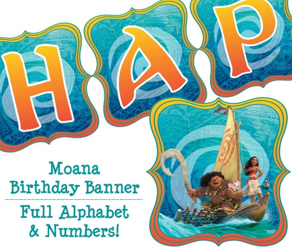 moana birthday banner personalized custom party backdrop decoration water kid party supplies greeting cards party supply