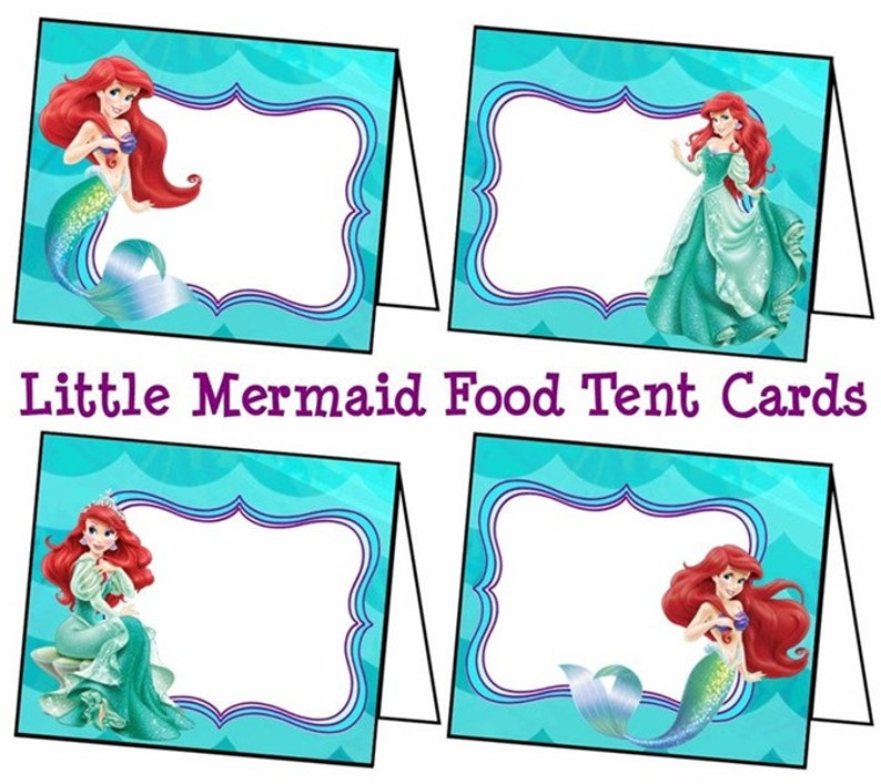 Disney Little Mermaid Food Labels Little Mermaid Ariel Tent | Etsy