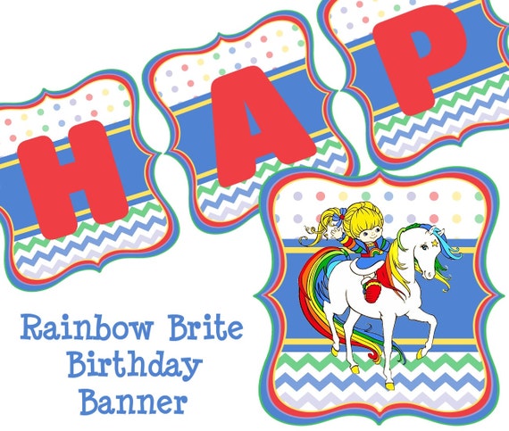 Rainbow Brite Birthday Banner Rainbow Brite Party Banner Etsy