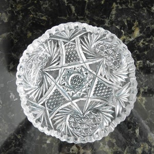 Antique American Brilliant Period Cut Glass Bowl, Crystal Centerpiece, ABP Low Bowl