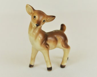 Vintage Miniature Bone China Deer, Doe, Hand Painted Collectible