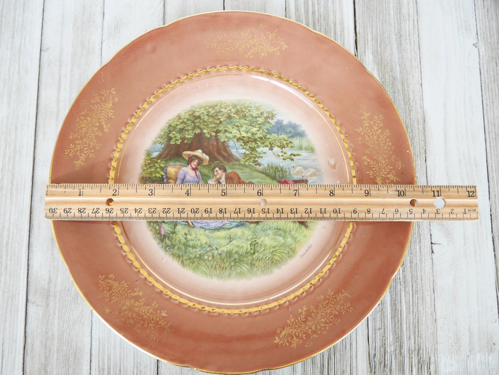 American China Company Plate Antique Lusterware Etsy