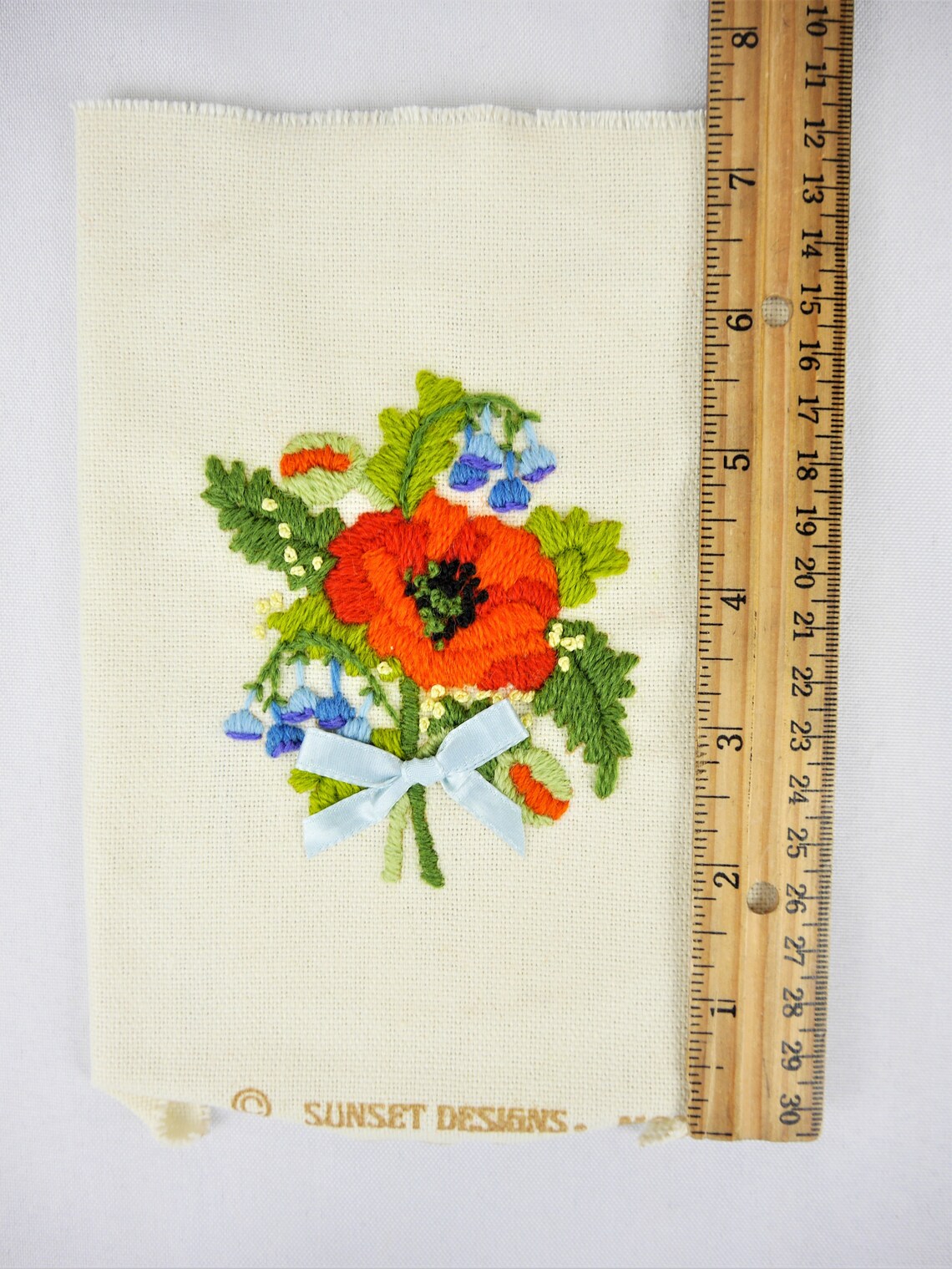 Kit de broderie Jiffy Stitchery bouleau bonsaï crewel couture vintage