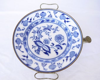 Vintage Blue Onion China Plate/Platter Warmer, Meissen