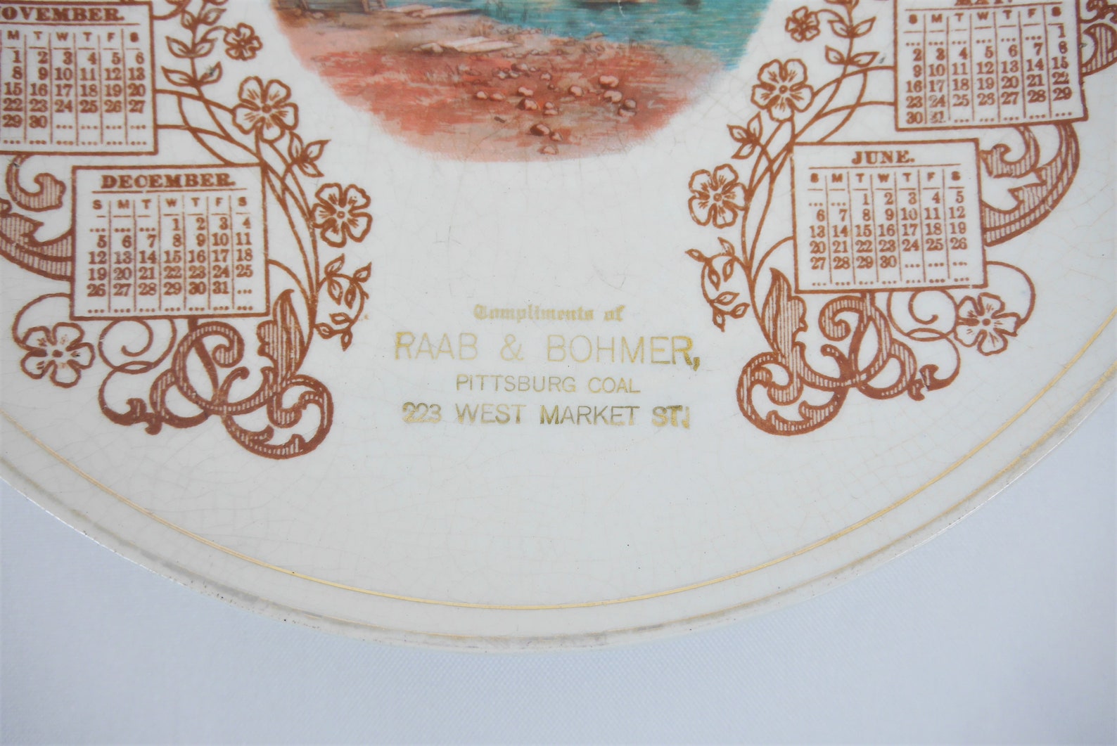 American China Company Antique 1909 Calendar Plate Toronto Etsy
