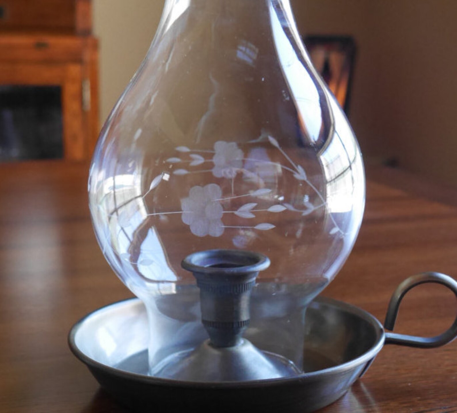 Vintage Princess House Heritage Candle Holder Lamp Etched Etsy