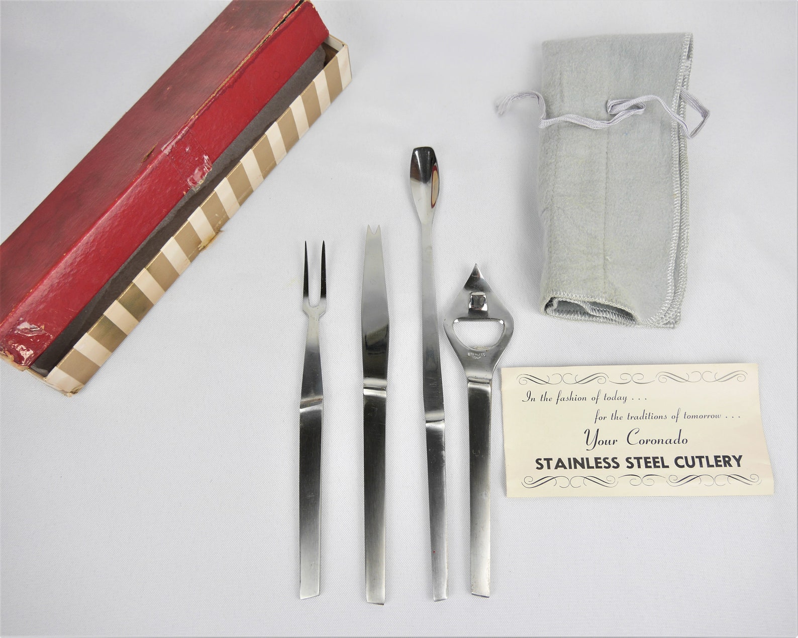 Vintage Bar Tool Set Coronado Stainless Steel Cutlery Etsy