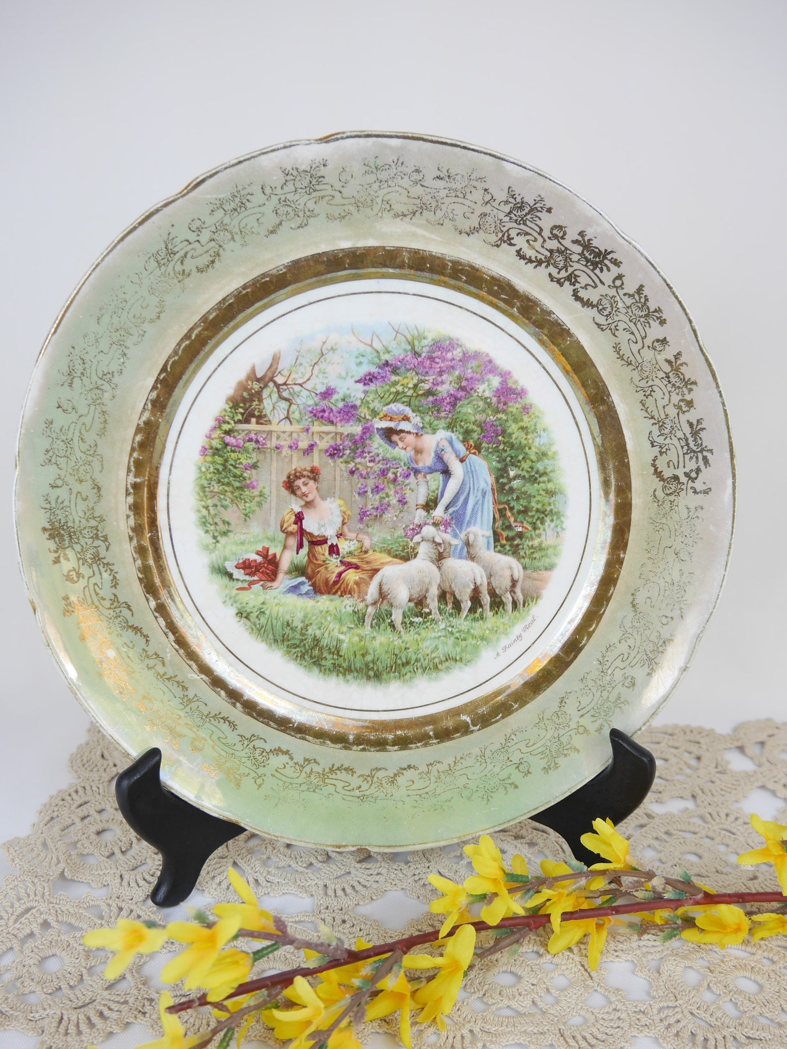 American China Company Antique Lustreware Plate Lusterware Etsy