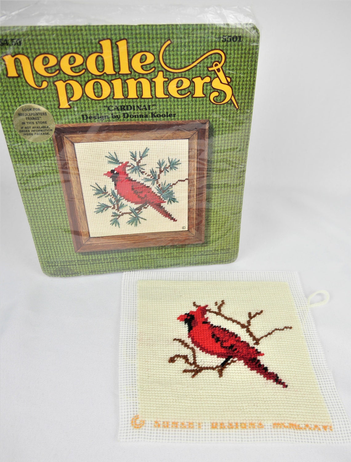 Vintage Cardinal Needlepoint Kit Partially Completed Sunset - Etsy