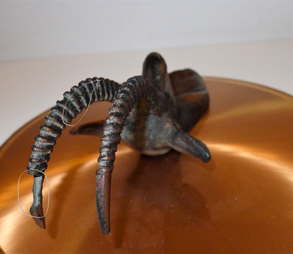 Vintage GASTONE Copper Art African Antelope 3D Wall Plaque From