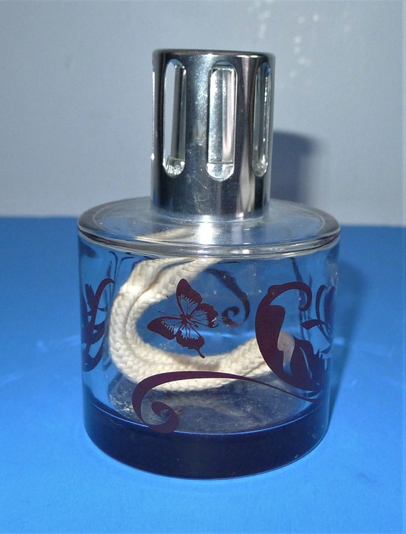 Pretty BERGER Lamp in Clear Glass Pretty Vtge Catalytic Oil Burner