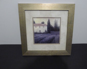 JAMES WIENS- Lavender Field Detail -Art In Motion Framed & Signed Print - 13"x13"