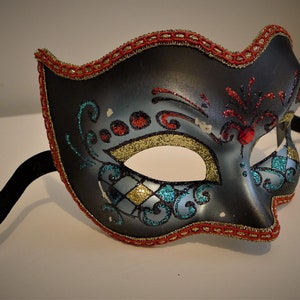 Vintage Original Hand Painted Venetian Masquerade Mask - Real Venetian Carnival Mask.