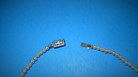 Joli collier ancien de simili perles - 16" - image 3