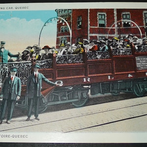 Char Observatoire,Ville de Québec -carte postale non utilisée   -    Sight-Seeing Car,Quebec  unused postcard.