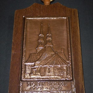 Saint-Jean-Port-Joli 1779-1979 - Embossed copper wall plaque by Albert Nadeau