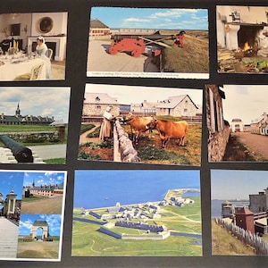 Lot de 9 cartes postales non postées  de la forteresse de LOUISBOURG, Nouvelle-Ecosse.