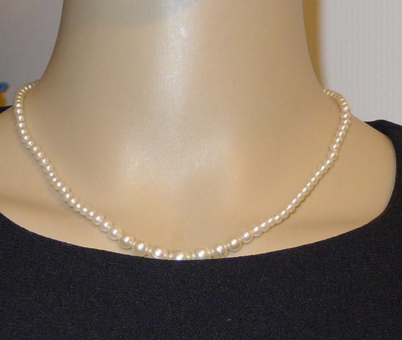 Joli collier ancien de simili perles - 16" - image 5
