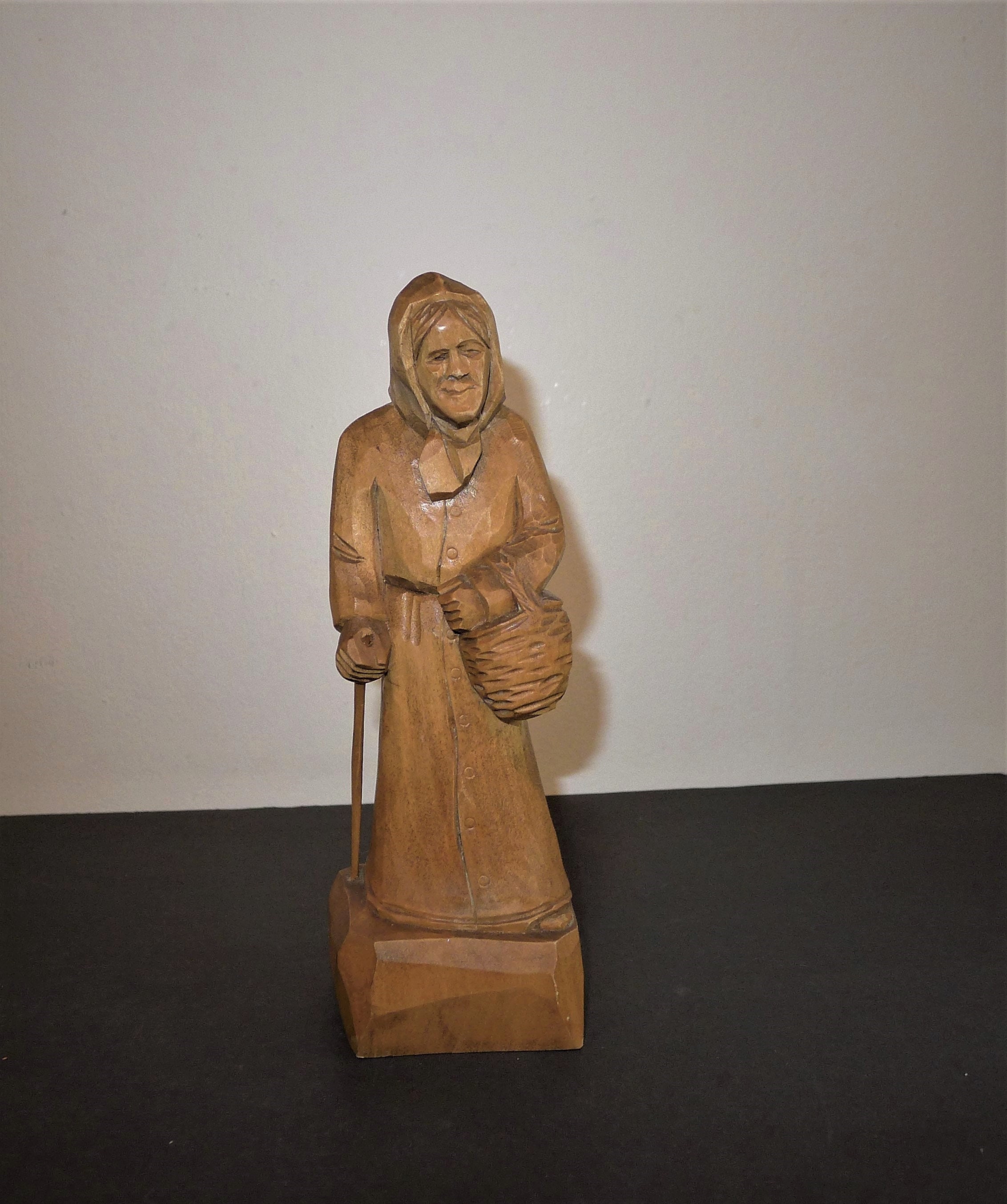 Mid 20th Century Hand Carved Wood Sculpture by Quebec Artist Simon Bourbeau
