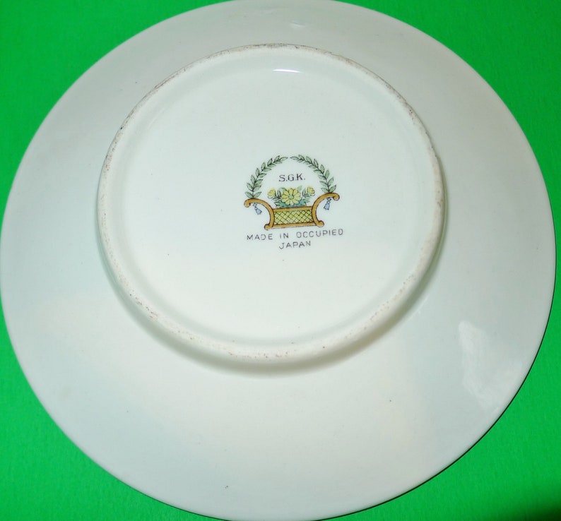 S.K.G Decorative Porcelain Plate Made in Occupied Japan With Women 4.75