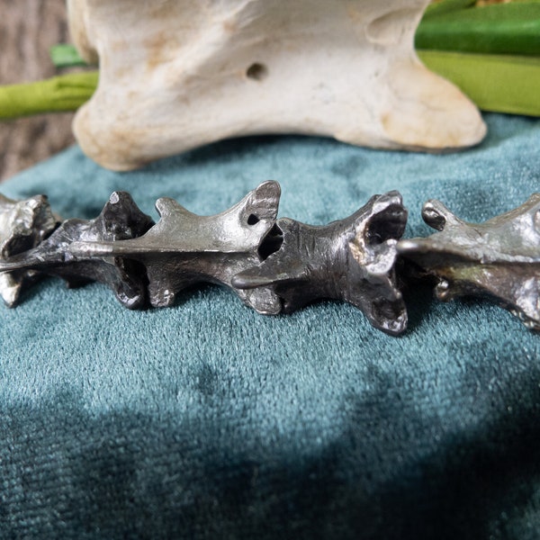 Iguana Vertebrae necklace, handmade artisan necklace, iguana vertebrae sand casting, natural, industrial