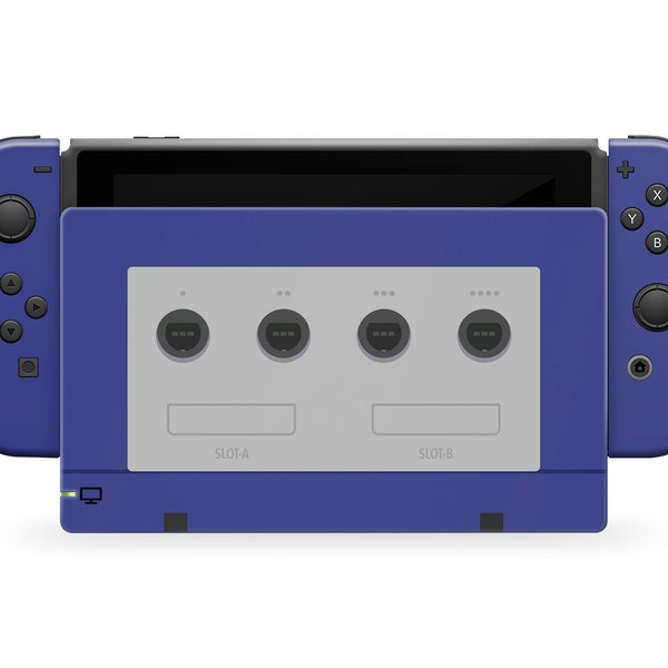 Skins inspirés du GameCube pour station d'accueil Nintendo Switch et Joy-Con
