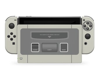 Super Famicom SNES Inspired Skins for Nintendo Switch Dock and Joy-Con