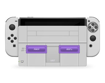 Super Nintendo SNES Inspired Skins for Nintendo Switch Dock and Joy-Con