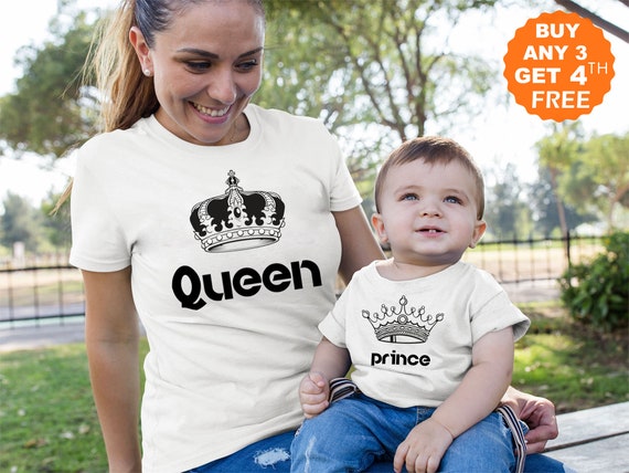 Mommy And Son Shirts Cute Matching Outfits Queen Prince Royal Etsy