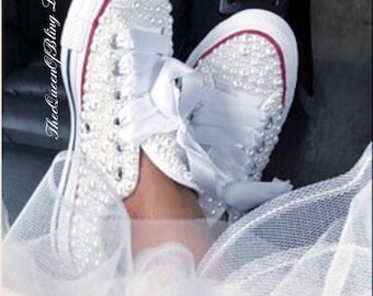 bedazzled converse for wedding
