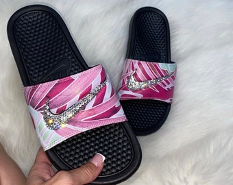 diamond nike slides