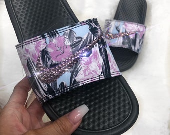 nike benassi leopard