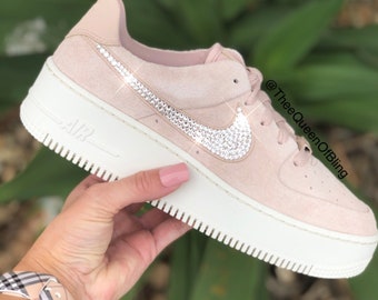 Nike Airforce 1 Sage Low para mujer con cristales de Swarovski, Airforce Ones personalizadas, Airforce 1 personalizadas