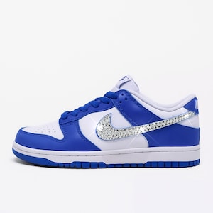 Womens/Girls blue dunks with Swarvoski crystals