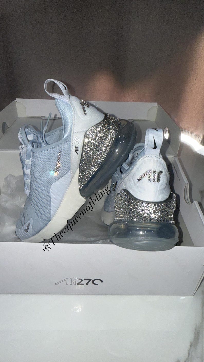 Nike Air Max 270 Swarvoski azules raras** para mujer FULL BLING (heel)