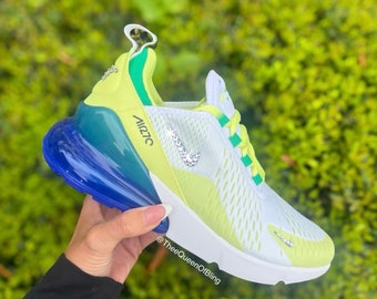 Air Max 270 amarillo/azul con cristales de Swarvoski