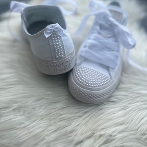 Wedding converse for bride, bridal converse, rhinestone converse, converse bling, pearl converse