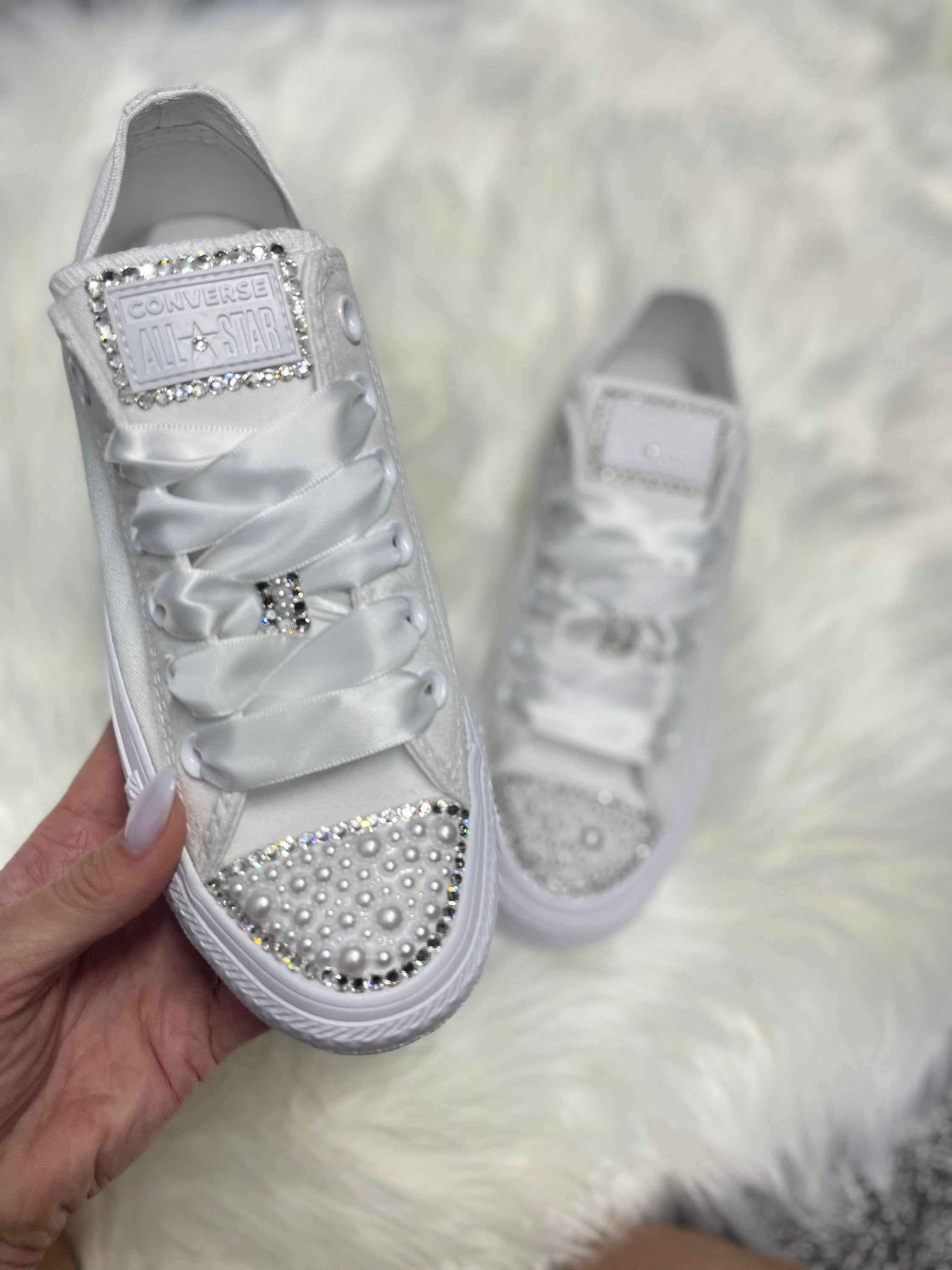 Wedding Converse for Bride Bridal Converse Rhinestone - Etsy