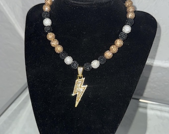 Collar de béisbol personalizable con rayo de diamante