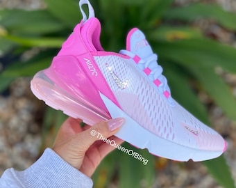 Pink Air max 270 with Swarvoski crystals